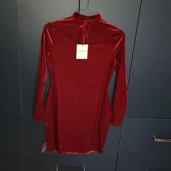 Port Red Velvet Rib Dress (Mini) - Picture 7 of 7